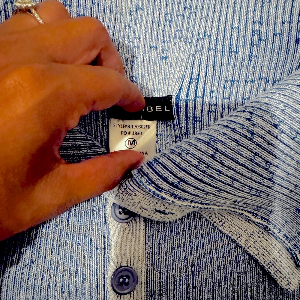 JLUXLABEL Light Blue Ribbed Knit Crop Top - Picture 4 of 7